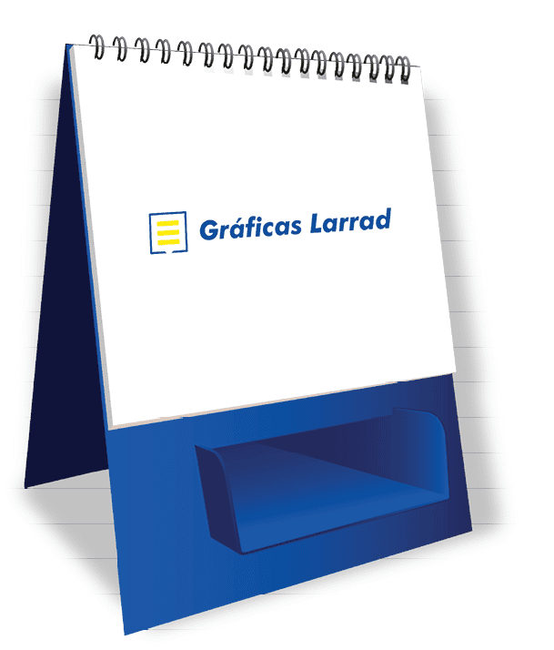 Calendario de mesa con notas